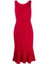 Dolce & Gabbana Fitted Ruffle Dress In Red
