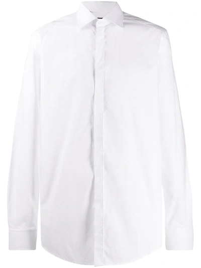 Dolce & Gabbana Long-sleeved Dotted Shirt In White