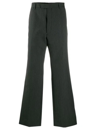 Prada Striped Straight-leg Trousers In Grey