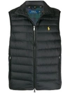 Polo Ralph Lauren Embroidered Logo Quilted Gilet In Black