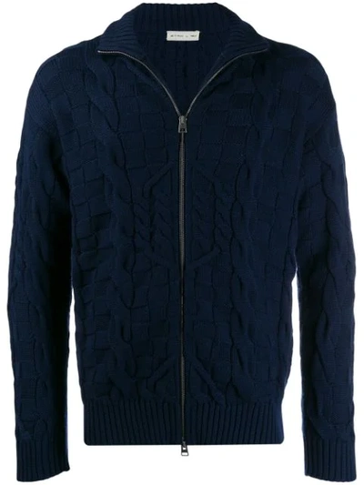 Etro Cable Knit Cardigan In Blue