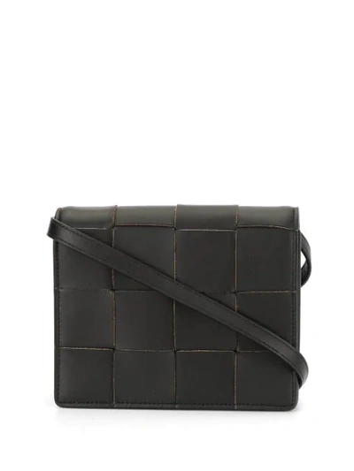Bottega Veneta Intrecciato Weave Mini Crossbody Bag In Black