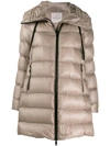 Moncler Hooded Padded Coat In Neutrals