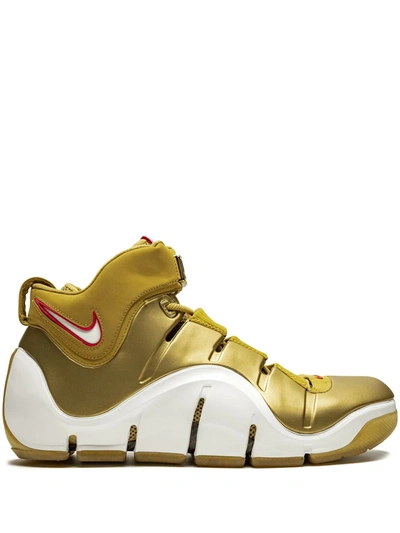 Nike Zoom Lebron 4 Sneakers In Gold