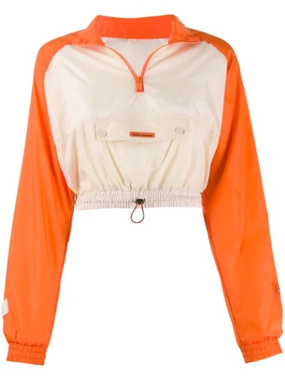 Heron Preston Cropped Windbreaker Top In Orange
