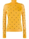Fendi Embroidered Logo Turtleneck Sweater In Yellow
