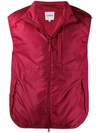 Aspesi Zipped Gilet Jacket In Red