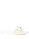 Gucci Logo Touch Strap Slides In White