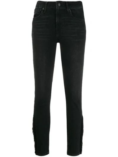 Levi's Fringed Hem Skinny Jeans In Black