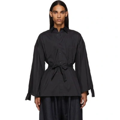 Fumito Ganryu Black Kimono Shirt In 2 Black