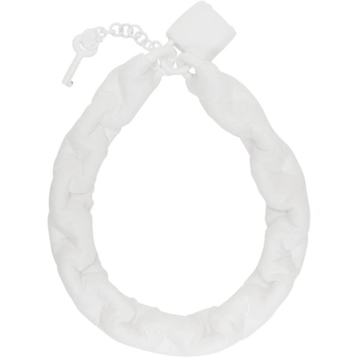 Mm6 Maison Margiela White Choker Chain Necklace In 100 White
