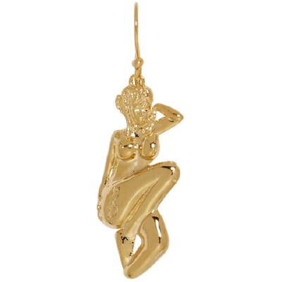 Enfants Riches Deprimes Gold Pin Up Girl Earring In Silvergold