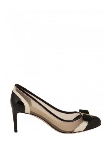 salvatore ferragamo vara dots mesh pumps