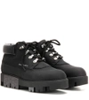 Acne Studios Tinne Track-sole Nubuck Ankle Boots In Black