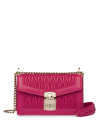 Miu Miu Miu Confidential Matelassé Leather Shoulder Bag In Pink