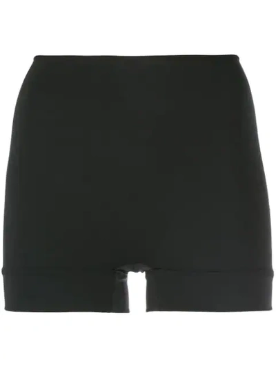 Wone Flat Front Shorts In Black