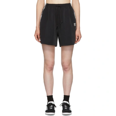 Adidas Originals By Danielle Cathari Black Satin Shorts In 095a Black