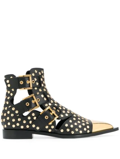 Alexander Mcqueen Studded Ankle Boots In Black