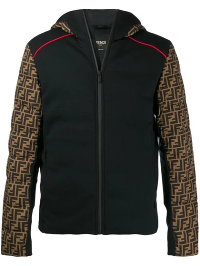 Fendi Ff-sleeve Padded Jacket In Black