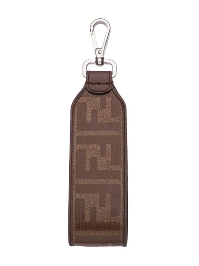 Fendi Glazed Ff Motif Lanyard In F18hj-mogano Panna +moresc