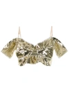 Simone Rocha Sequinned Bustier Top In Gold