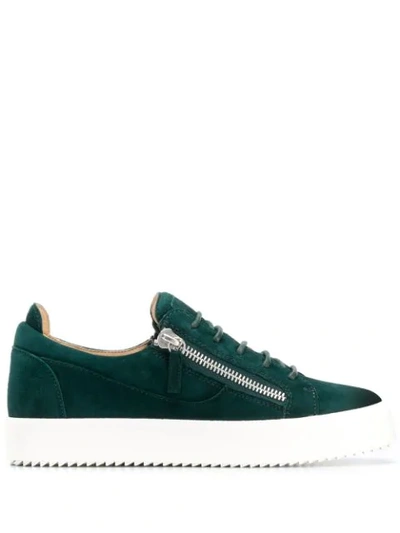 GIUSEPPE ZANOTTI グリーン系ビジュー Giuseppe Zanotti Double Zipper Sneakers In Green | ModeSens