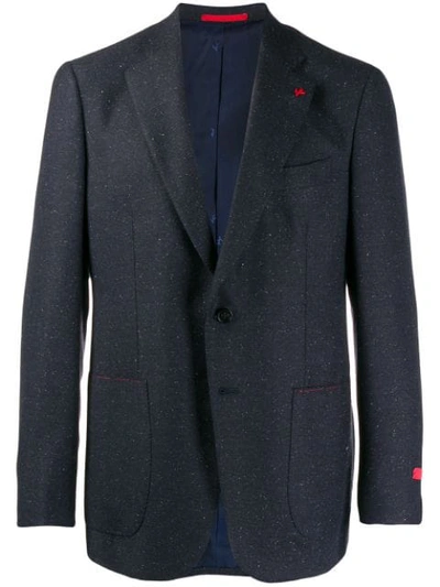 Isaia Classic Fitted Blazer In Blue