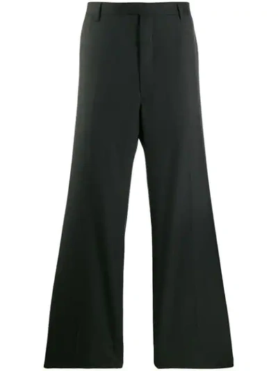 Prada Checked Wide-leg Trousers In F0002  Nero