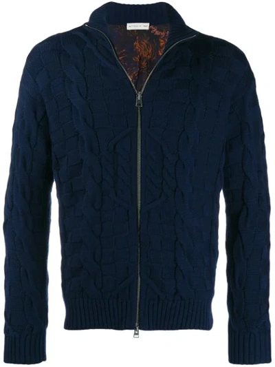 Etro Knitted Jacket In Blue