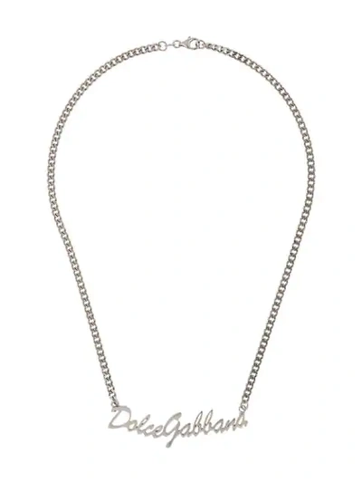 Dolce & Gabbana Logo Chain Necklace In Silver