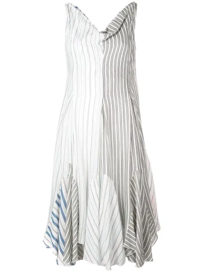 Jw Anderson Striped Handkerchief Dress In White