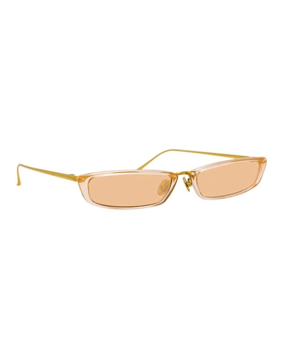 Linda Farrow Peach Super Skinny Sunglasses