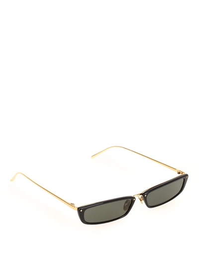 Linda Farrow Black Super Skinny Sunglasses