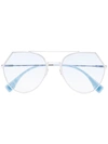 Fendi Angular-frame Sunglasses In Blue