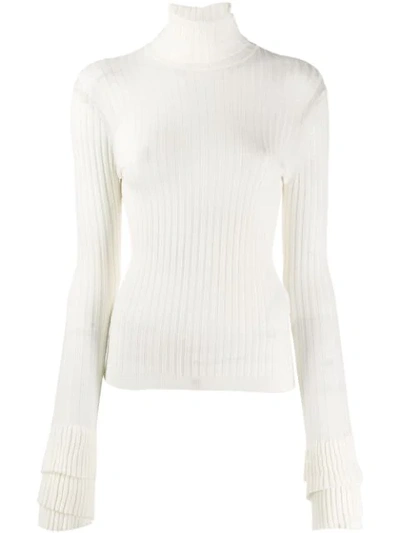 Chloé Turtle Neck Sweater In White