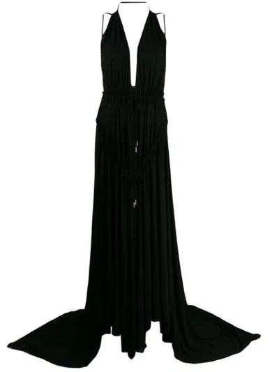 Dsquared2 Light Crepe Long Dress In Black