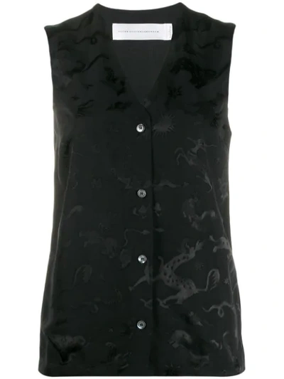 Victoria Victoria Beckham Animal Jacquard Sleeveless Shirt In Black