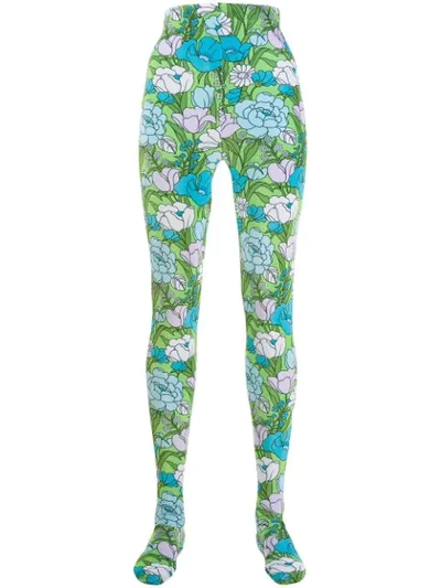 Richard Quinn Leggings Mit Durchgehendem Print In Blue ,green