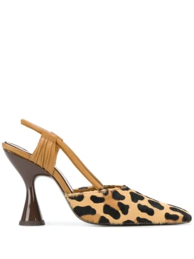 Dorateymur Stainless Slingback Pumps In Brown