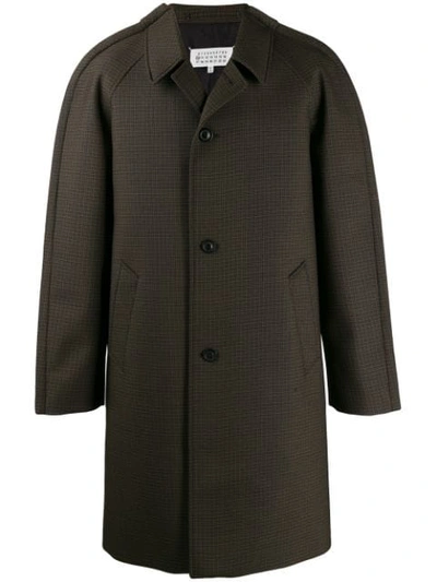 Maison Margiela Micro-check Coat In Black