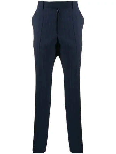 Maison Margiela Striped Tailored Trousers In 470f Blue Navy White Stripes