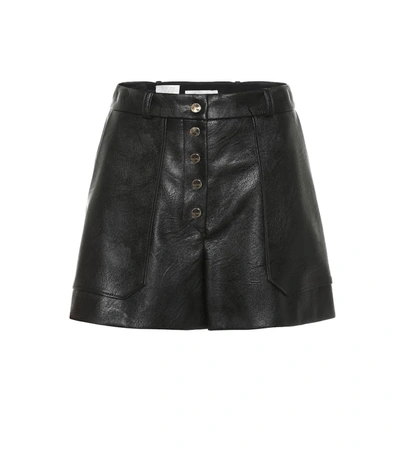 Stella Mccartney Faux Leather High-rise Shorts In Black