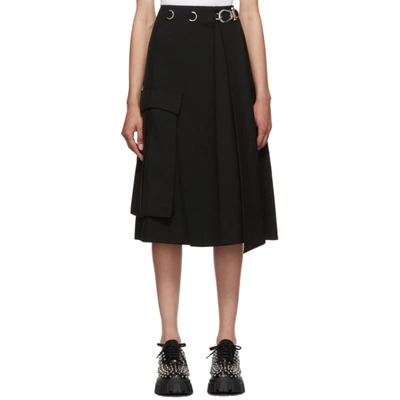 Prada Embellished Twill Wrap Skirt In Black