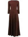 Aspesi Long-sleeve Maxi Dress In Brown