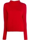 Aspesi Roll-neck Fitted Sweater In Red