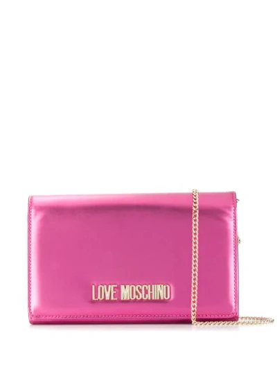 Love Moschino Metallic Shoulder Bag In Pink