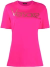 Versace Logo Print T-shirt In A2451 Fucsia