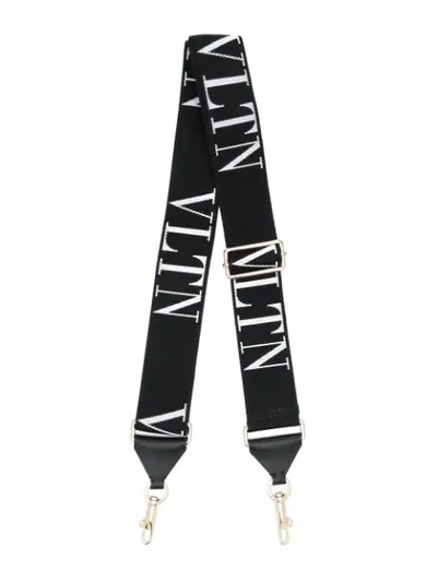 Valentino Garavani Vltn Print Bag Strap In Black