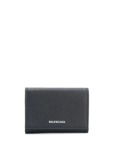 Balenciaga Ville Accordion Card Holder In Black