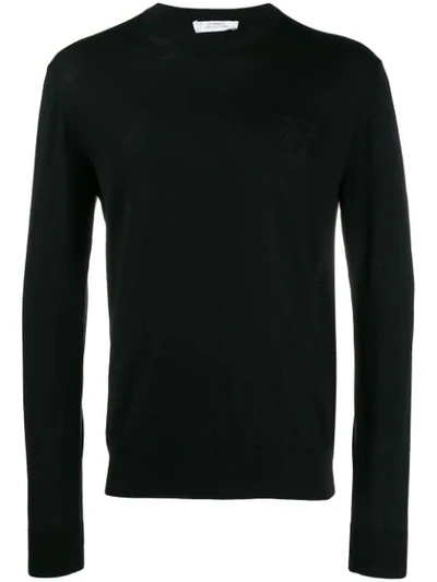 Versace Slim-fit Wool Sweater In Black